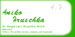 aniko hruschka business card