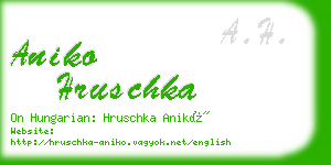 aniko hruschka business card
